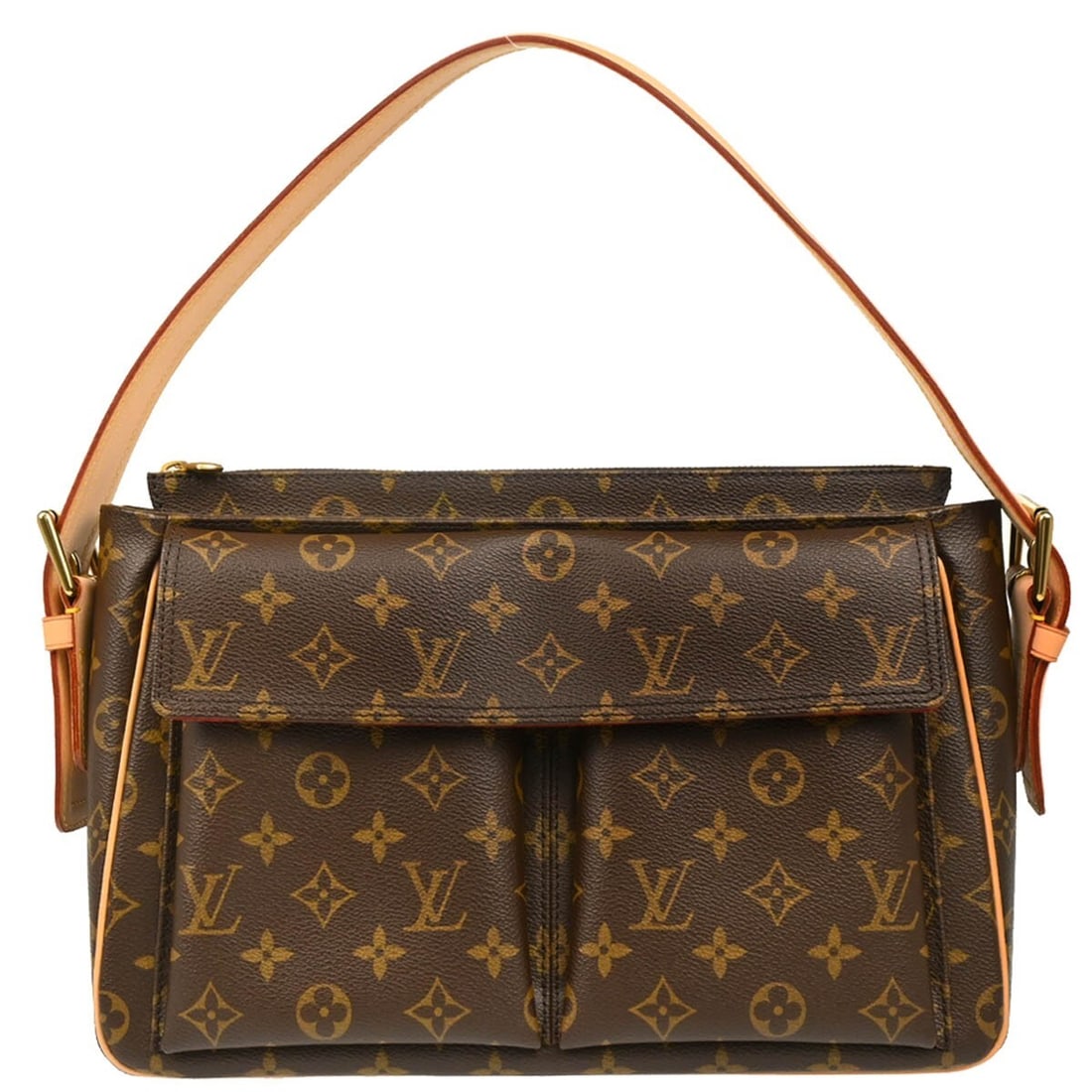 Louis Vuitton Viva Cite GM Monogram Handbag M51163 Red Alcantara (1 of 10)