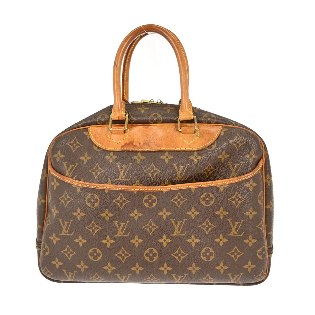 Louis Vuitton Monogram Canvas Deauville Brown Handbag 35cm: Louis Vuitton Monogram Canvas Deauville Brown Handbag 35cm This Louis Vuitton Deauville handbag is crafted from monogram canvas with leather accents. Designed for women, it features a spacious interio