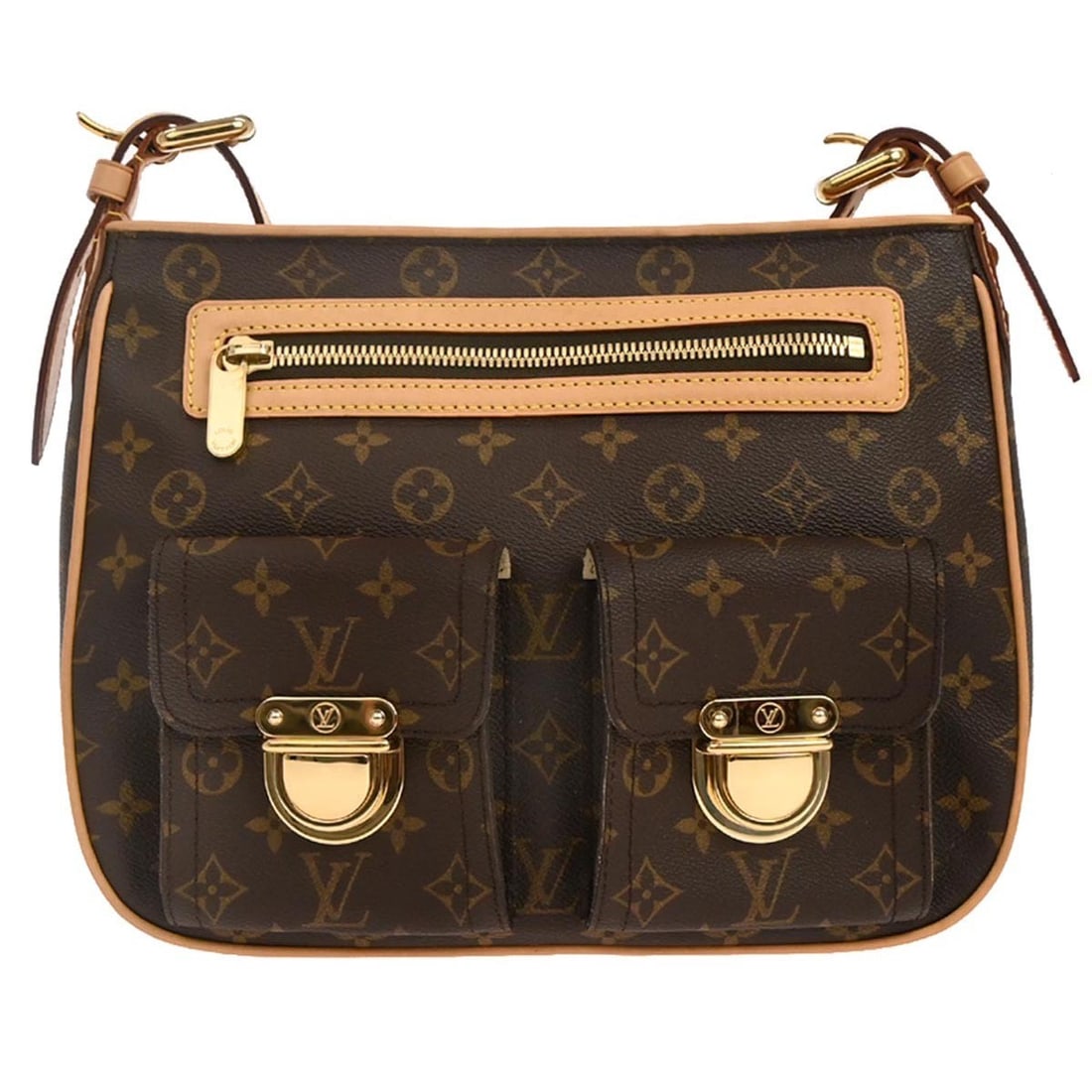 Louis Vuitton Hudson GM Monogram Canvas Shoulder Bag M40045: Louis Vuitton Hudson GM Monogram Canvas Shoulder Bag M40045 This Louis Vuitton Hudson GM shoulder bag features the iconic monogram canvas with leather accents and a brown exterior. The medium-sized ba