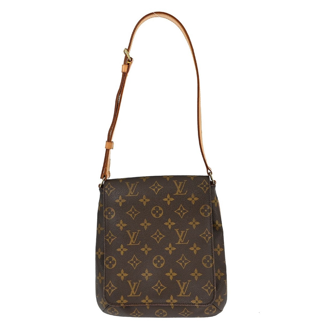 Louis Vuitton Musette Salsa Monogram Canvas Shoulder Bag Brown M51258: Louis Vuitton Musette Salsa Monogram Canvas Shoulder Bag Brown M51258 This Louis Vuitton Musette Salsa short shoulder bag features the iconic monogram canvas leather exterior with a flap magnetic clos