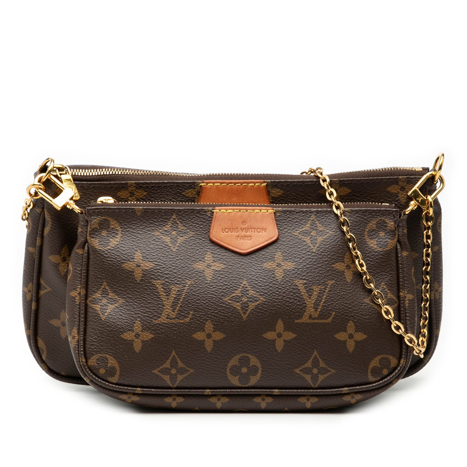 Louis Vuitton Multi Pochette Monogram Canvas Bag with Removable Straps and Pouches: Louis Vuitton Multi Pochette Monogram Canvas Bag with Removable Straps and Pouches This Louis Vuitton Monogram Multi Pochette Accessoires features a monogram canvas body with a detachable chain link s