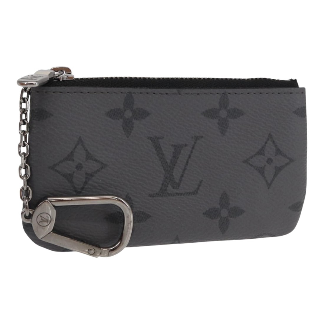 Louis Vuitton Monogram Eclipse Canvas M80905 Coin Purse with Box and Dust Bag: Louis Vuitton Monogram Eclipse Canvas M80905 Coin Purse with Box and Dust Bag This Louis Vuitton Eclipse Reverse Pochette Cles is a coin purse crafted from Monogram Eclipse canvas. Featuring a compact