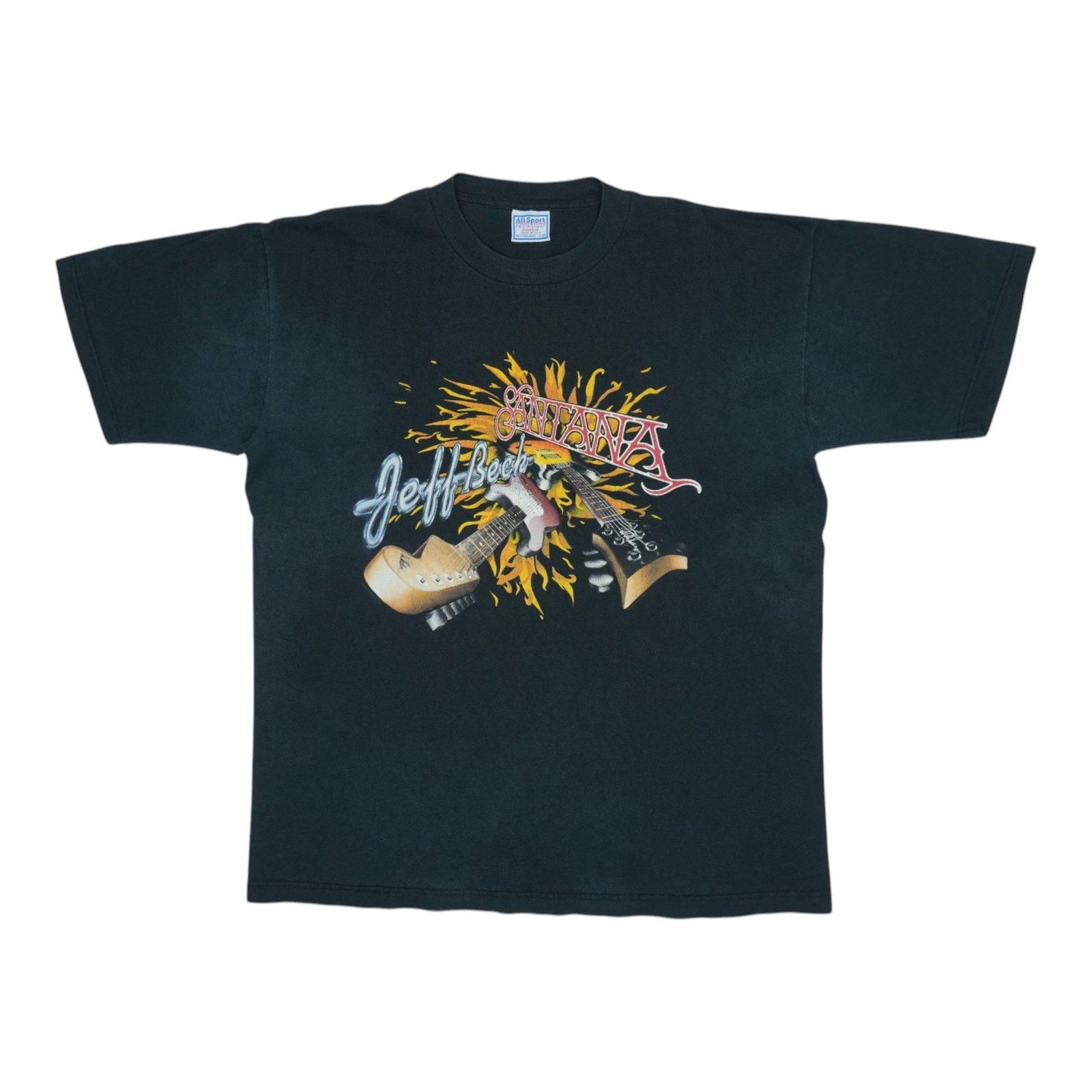Vintage 1995 Tour Shirt Featuring Santana and Jeff Beck Black Cotton XL (1 of 8)
