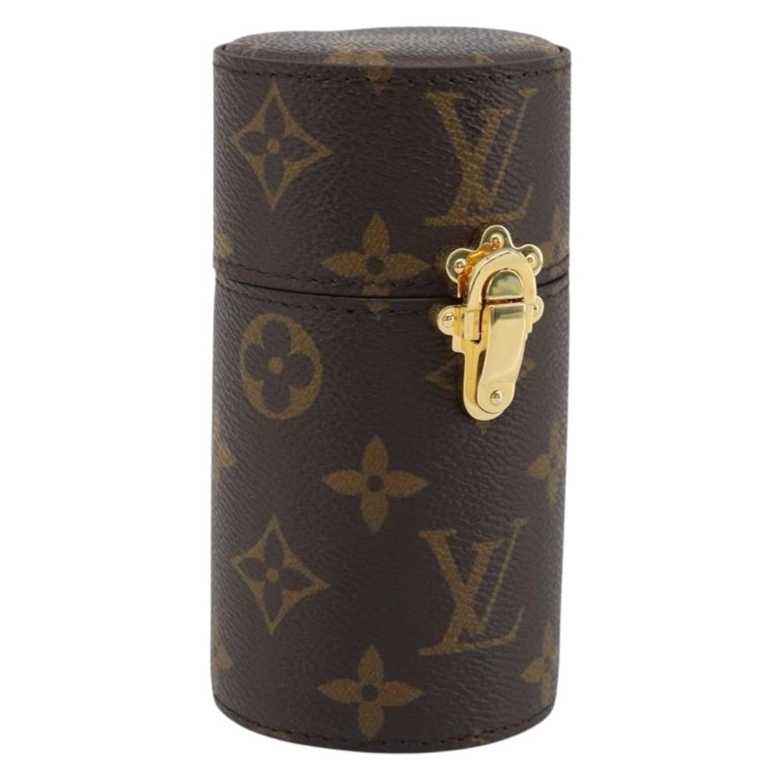 Louis Vuitton Monogram Canvas 100ml Travel Case LS0153 for Women: Louis Vuitton Monogram Canvas 100ml Travel Case LS0153 for Women This Louis Vuitton travel case is crafted from signature Monogram Canvas and is designed to hold a 100ml bottle. The case features a cl