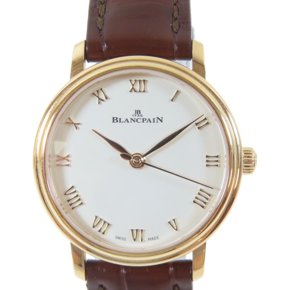 Blancpain Ultraplate 18K Yellow Gold Automatic Wristwatch: Blancpain Ultraplate 18K Yellow Gold Automatic Wristwatch This Blancpain Ultraplate Automatic Watch, model 6104 3642 55A, features an elegant design crafted in 18K yellow gold. The timepiece showcases