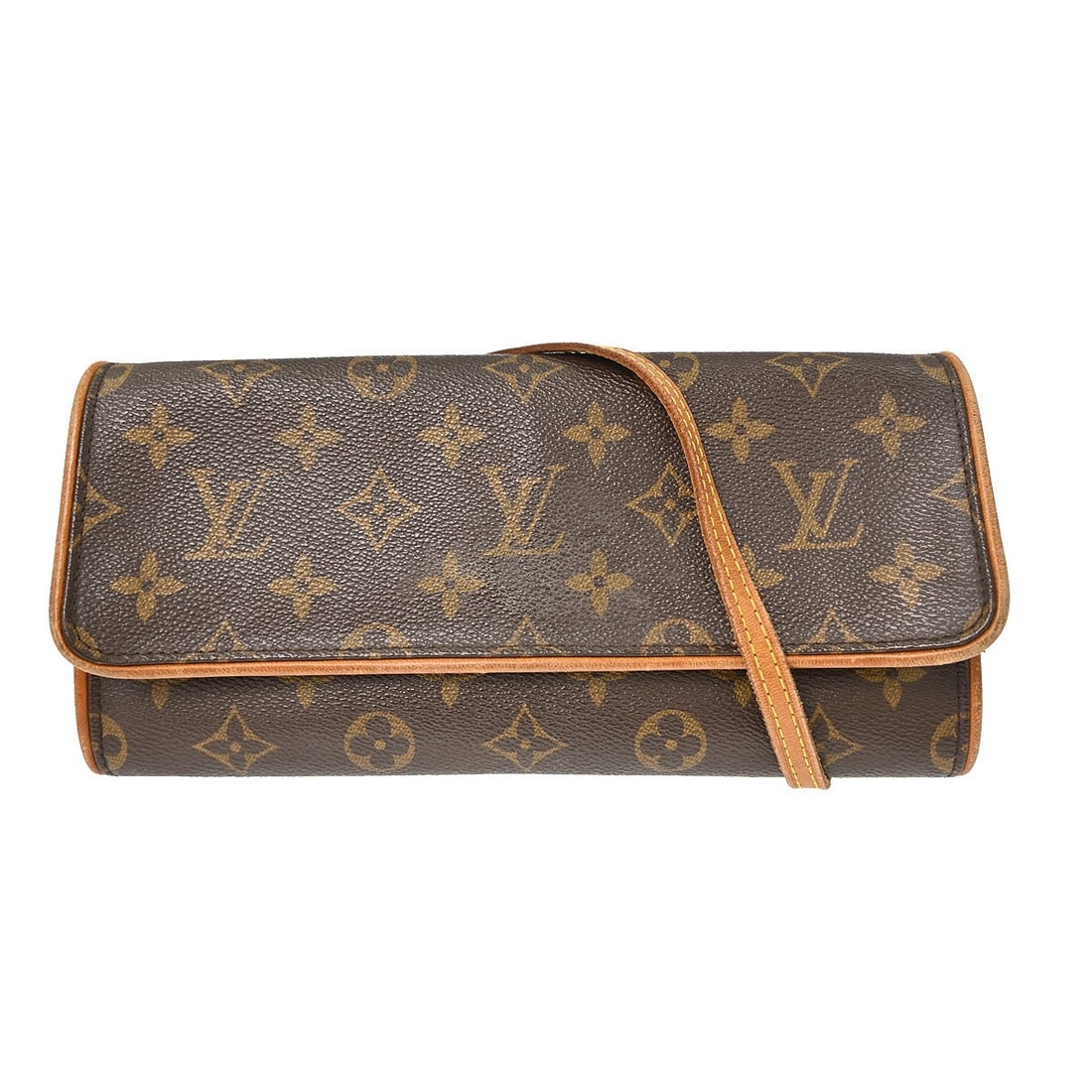 Louis Vuitton Pochette Twin GM Monogram Canvas Medium Crossbody Bag: Louis Vuitton Pochette Twin GM Monogram Canvas Medium Crossbody Bag This vintage Louis Vuitton Pochette Twin GM crossbody bag features the iconic monogram canvas leather exterior with a brown color sc