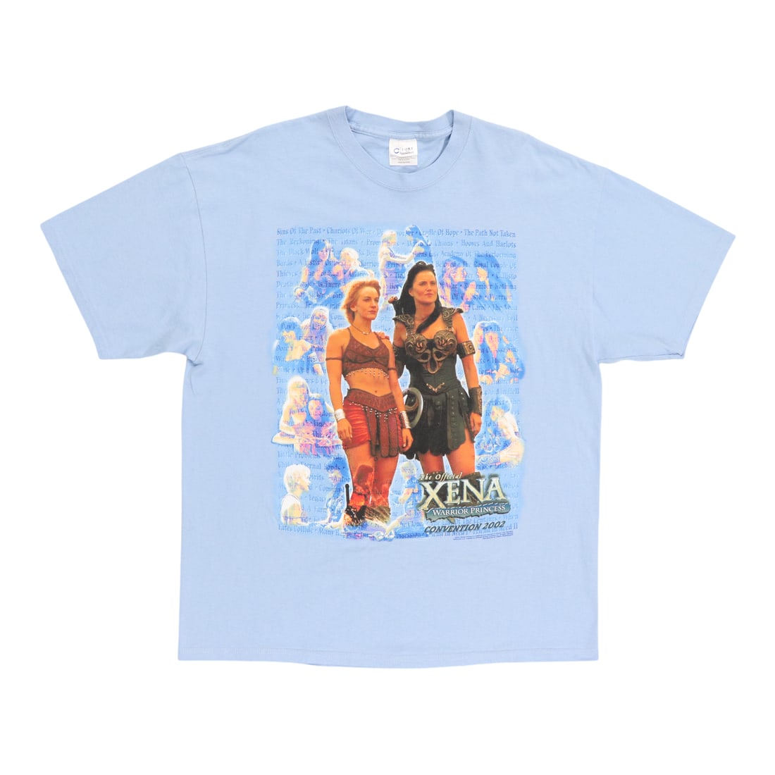 Vintage 2002 Xena Convention Blue Cotton T Shirt Extra Large: Vintage 2002 Xena Convention Blue Cotton T Shirt Extra Large This original 2002 Xena Convention Shirt is a true vintage piece, not a modern reproduction. Made from 100% cotton, the shirt features a bl