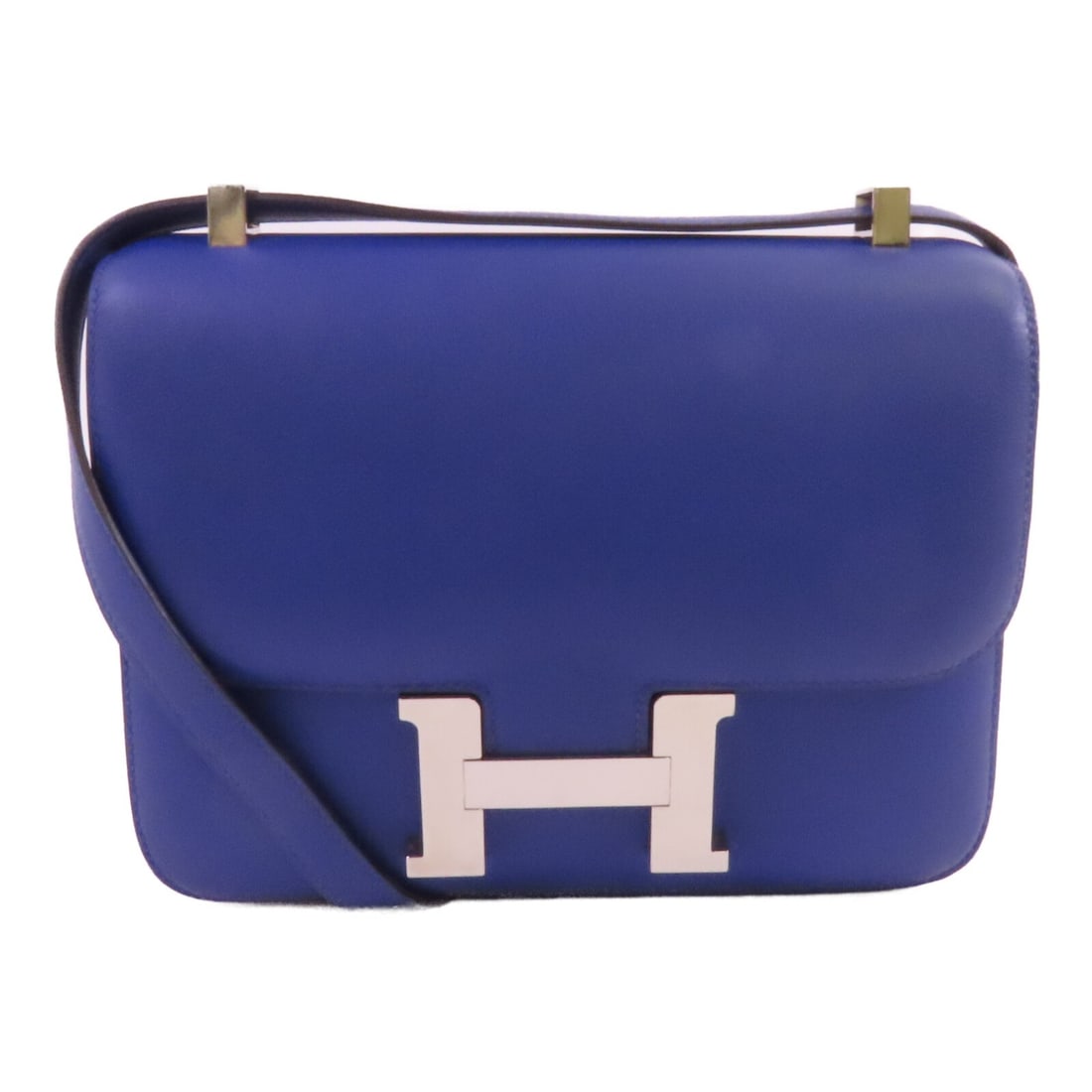 Constance 24 Blue Electric Swift Leather Shoulder Bag by Hermes with Palladium Hardware: Constance 24 Blue Electric Swift Leather Shoulder Bag by Hermes with Palladium Hardware This Hermes Constance 24 shoulder bag features Swift leather in an eye-catching Blue Electric color. Crafted fro