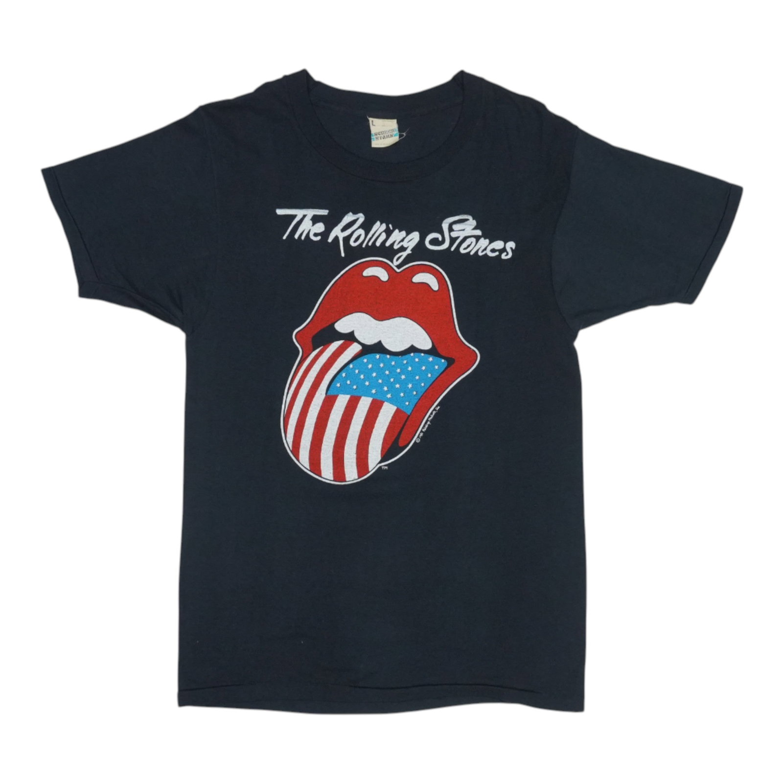 Vintage 1981 Rolling Stones Concert Tee Black Cotton Large (1 of 6)
