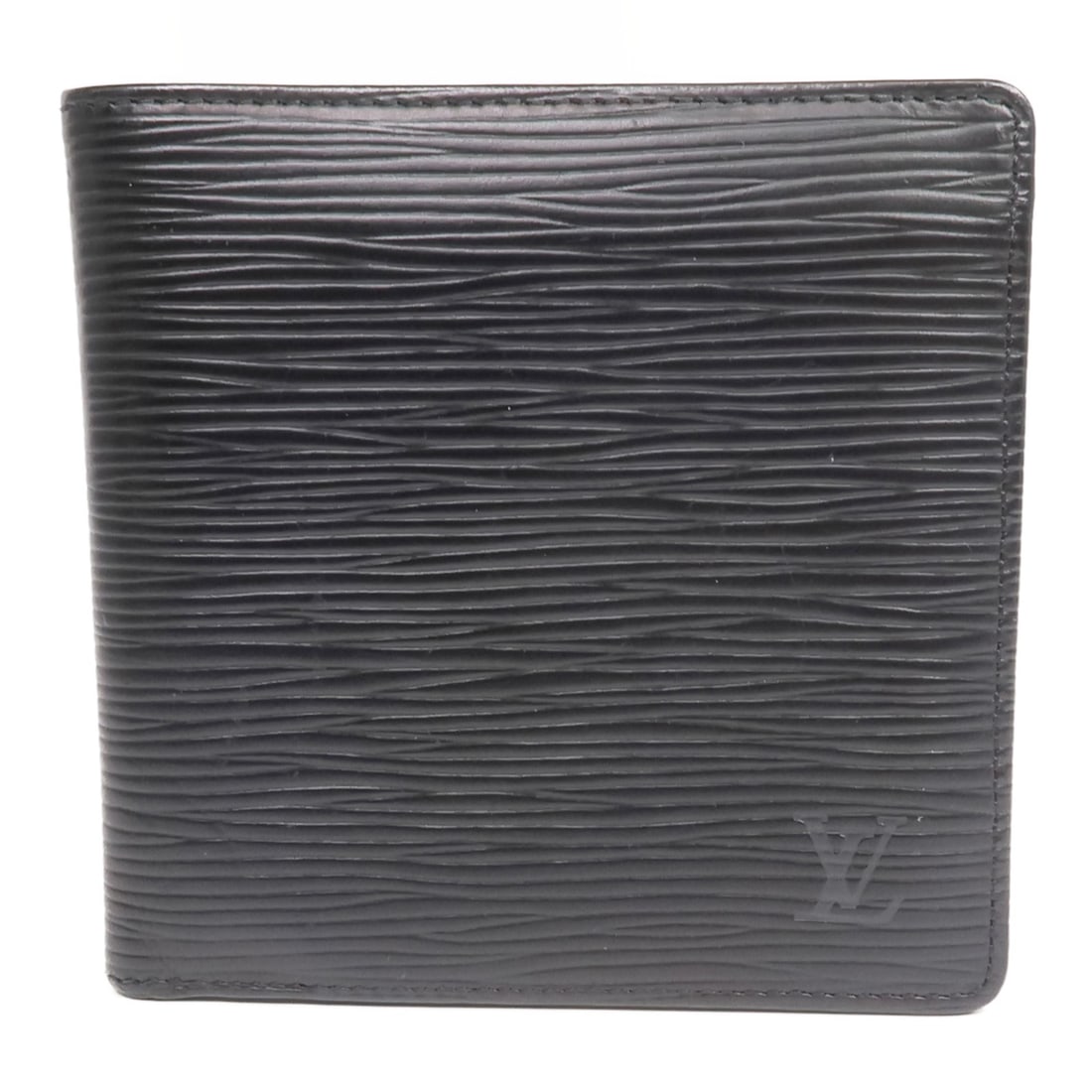 Louis Vuitton Epi M63542 Black Calfskin Bi-fold Wallet: Louis Vuitton Epi M63542 Black Calfskin Bi-fold Wallet This Louis Vuitton LV Fold Wallet M63542 features a classic bi-fold design crafted from black calfskin leather in the brand's signature Epi textu