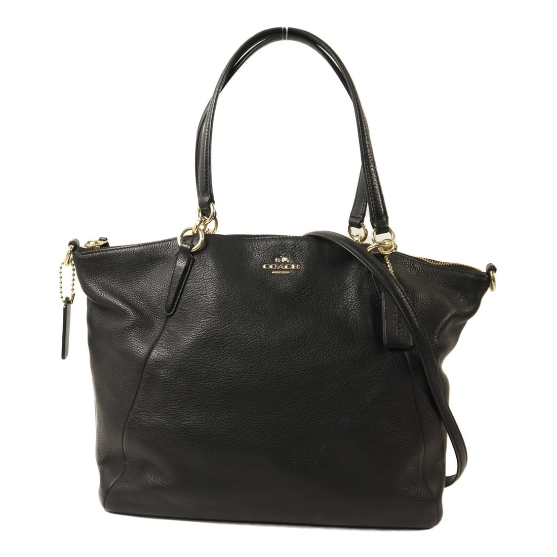 Coach CW251 Black Calfskin 2 Way Shoulder Bag: Coach CW251 Black Calfskin 2 Way Shoulder Bag This COACH 2-way shoulder bag is crafted from black calfskin leather and features gold-tone hardware. Designed for versatility, it can be worn as a should