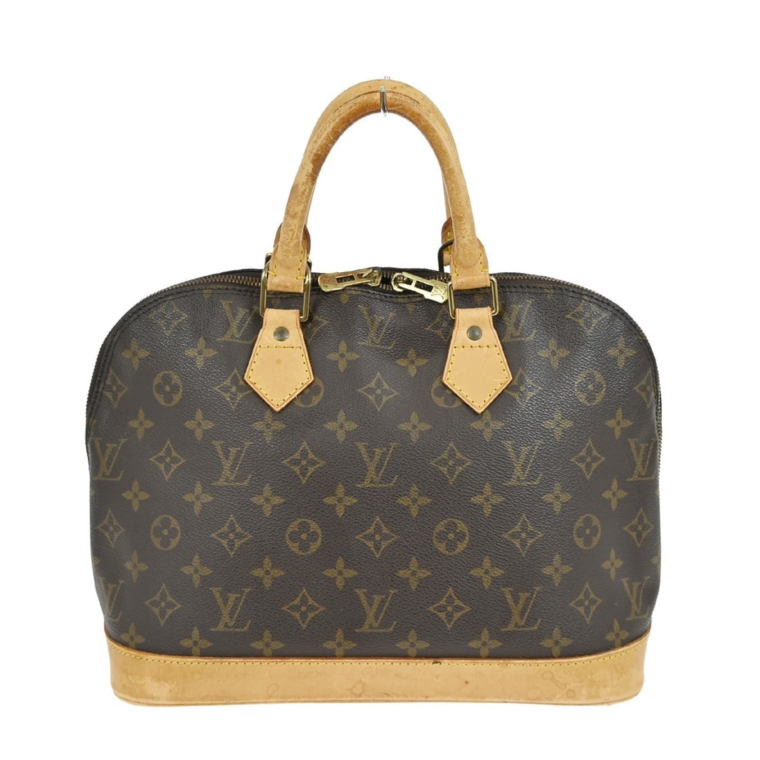 Louis Vuitton Alma Monogram Canvas Medium Brown Handbag with Double Handles: Louis Vuitton Alma Monogram Canvas Medium Brown Handbag with Double Handles This Louis Vuitton Alma handbag features the iconic monogram canvas design and a classic double handle style. The handbag is
