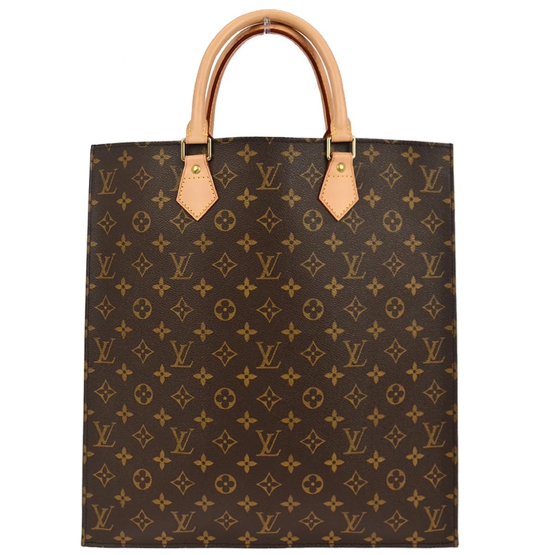 Louis Vuitton Sac Plat Monogram Canvas Tote Bag Brown M51140: Louis Vuitton Sac Plat Monogram Canvas Tote Bag Brown M51140 This Louis Vuitton Sac Plat tote handbag features the iconic monogram canvas leather exterior with leather handles and trim. The bag is des