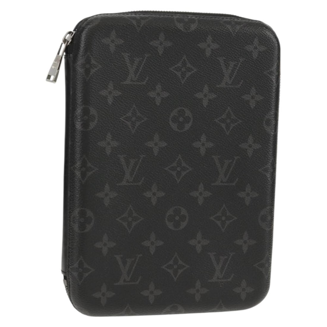 LOUIS VUITTON Monogram Eclipse iPad Case M61870 Auth Box: LOUIS VUITTON Monogram Eclipse iPad Case M61870 Auth Box This Louis Vuitton Monogram Eclipse iPad Case is crafted from durable Monogram Eclipse Canvas, offering a stylish and protective solution for y
