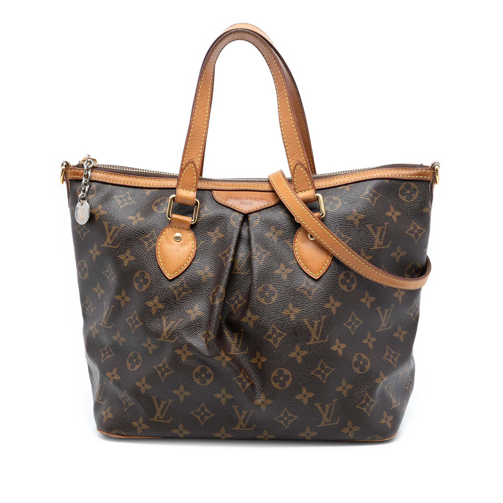 Monogram Canvas Palermo PM Bag with Vachetta Leather Trim by Louis Vuitton: Monogram Canvas Palermo PM Bag with Vachetta Leather Trim by Louis Vuitton The Louis Vuitton Monogram Palermo PM features the iconic monogram canvas with vachetta leather trim and flat vachetta leathe