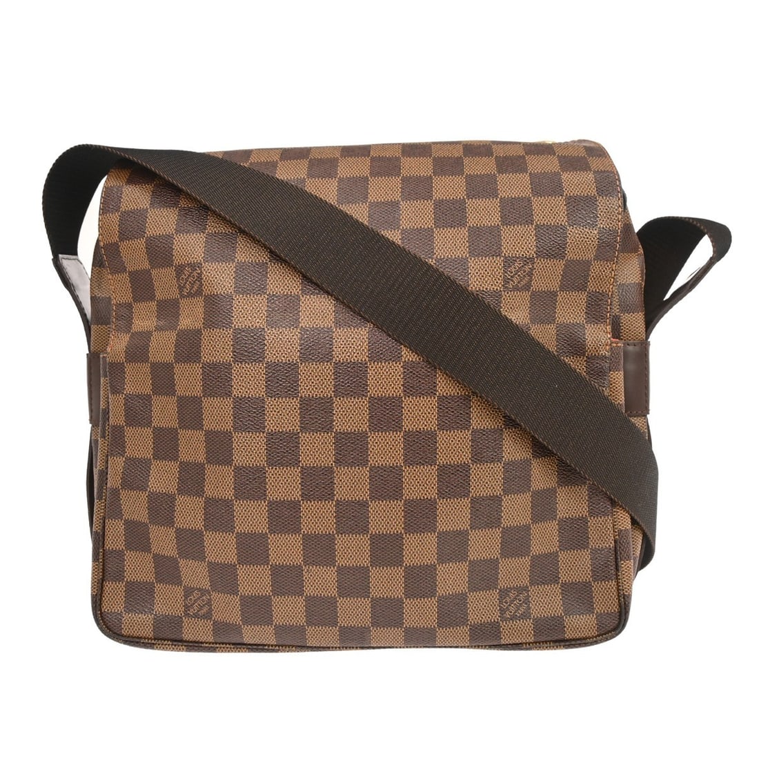 Louis Vuitton Damier Naviglio Canvas Shoulder Bag N45255 Brown: Louis Vuitton Damier Naviglio Canvas Shoulder Bag N45255 Brown This Louis Vuitton Naviglio shoulder bag features the iconic Damier canvas in brown with a check pattern. Designed for women, it is a med
