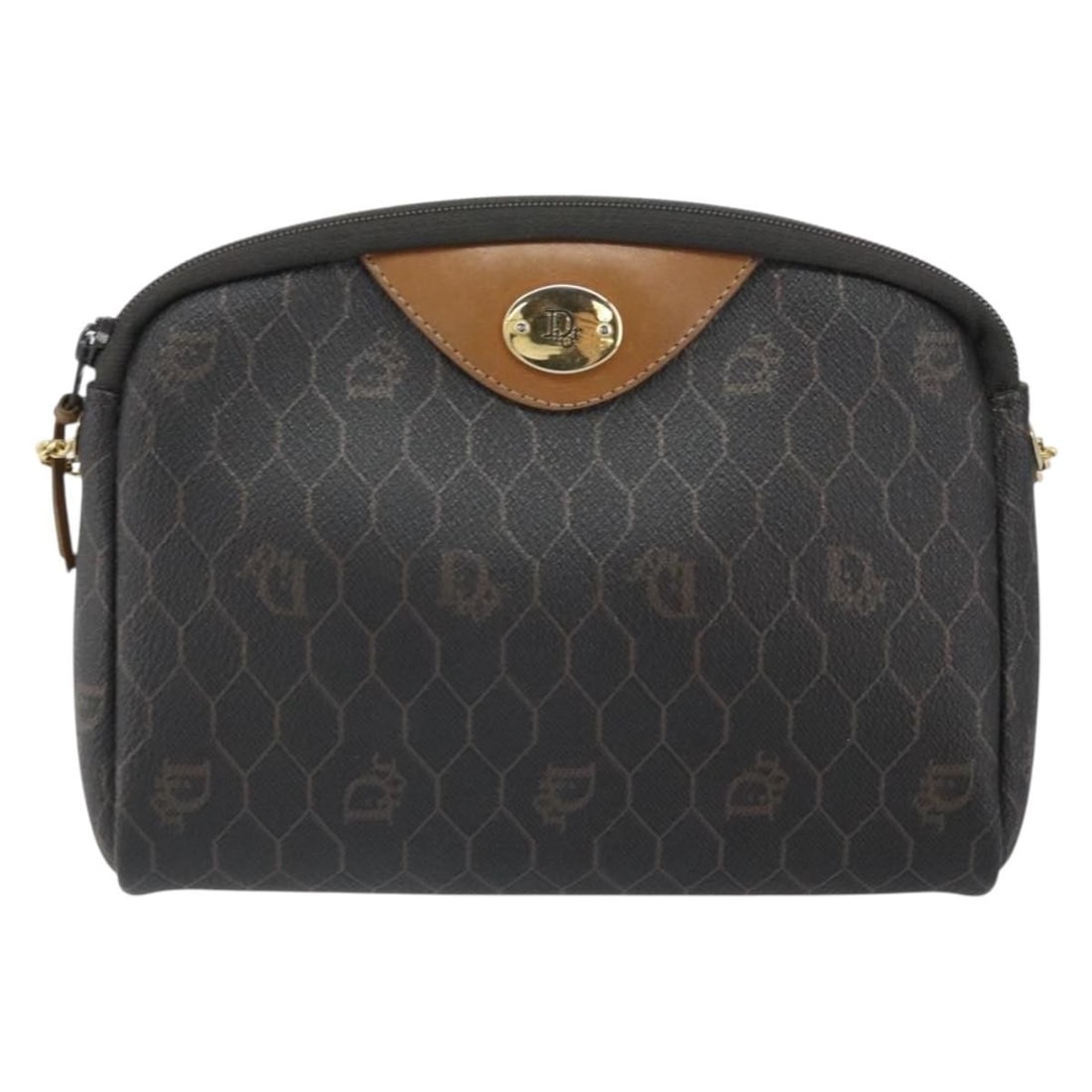 Christian Dior Vintage Honeycomb Canvas Shoulder Bag Black 19cm (1 of 18)