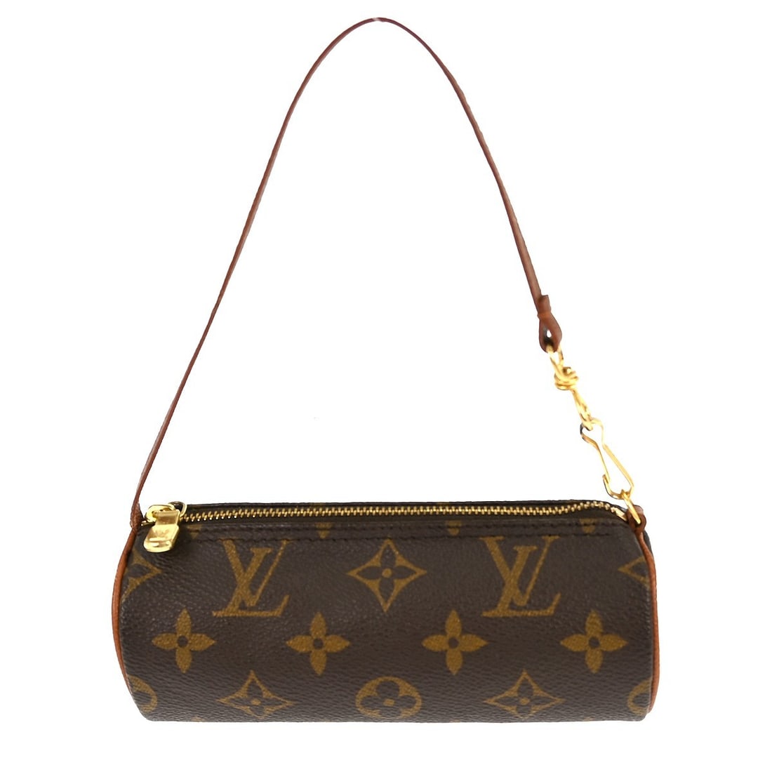 Louis Vuitton Papillon Monogram Canvas Micro Handbag with Attached Pouch: Louis Vuitton Papillon Monogram Canvas Micro Handbag with Attached Pouch This Louis Vuitton Monogram Papillon attached pouch bag is crafted from signature monogram canvas with brown leather top handle