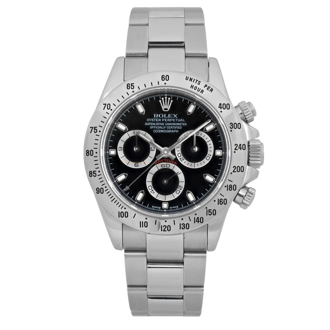 Rolex Daytona Cosmograph 40mm Automatic Men's Watch Black Dial 116520 with Box and Papers: Rolex Daytona Cosmograph 40mm Automatic Men's Watch Black Dial 116520 with Box and Papers Introducing the Rolex Daytona Cosmograph, a luxurious men's wristwatch crafted with precision and elegance. Th
