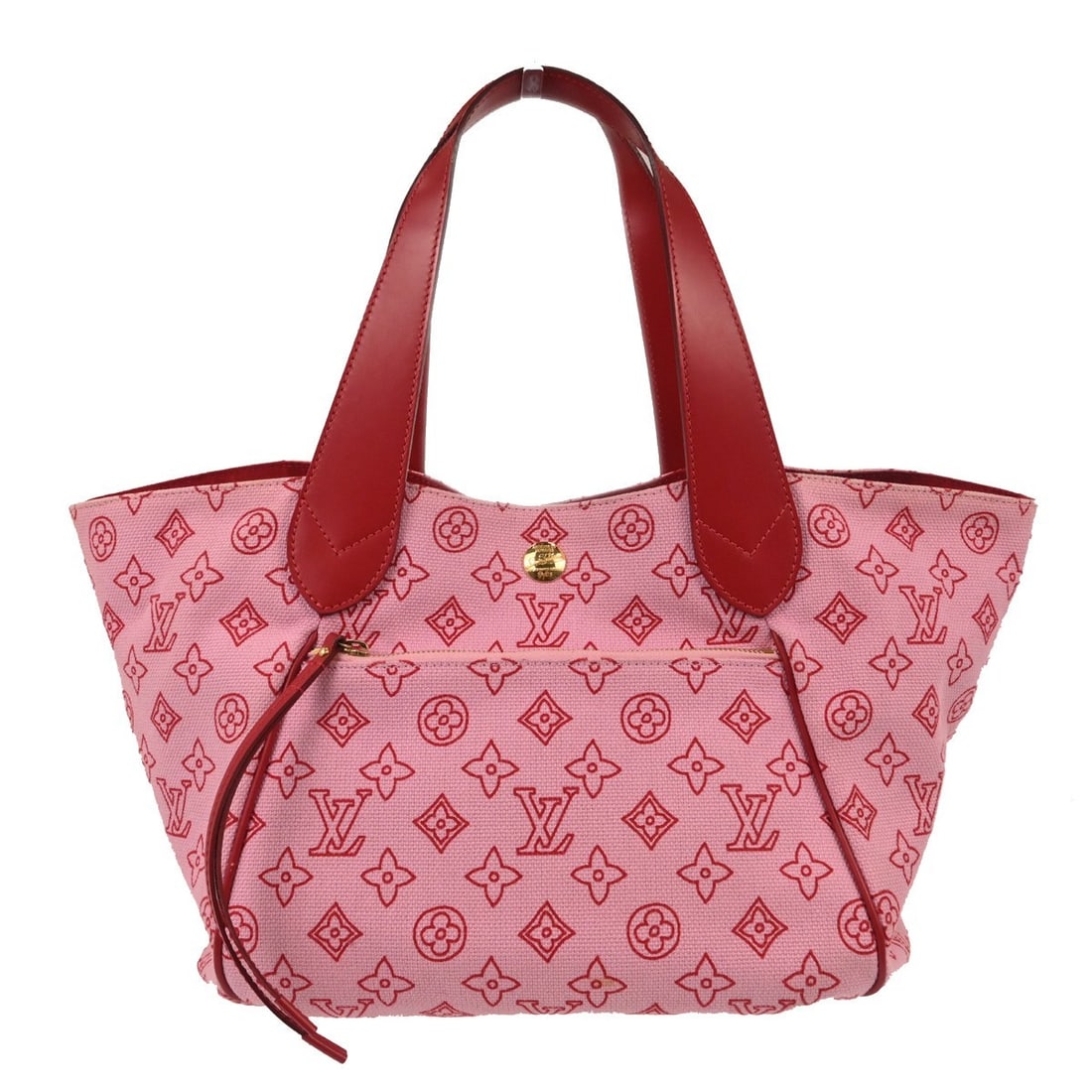 Louis Vuitton Ipanema Cabas Pink Canvas Tote Bag France: Louis Vuitton Ipanema Cabas Pink Canvas Tote Bag France The Louis Vuitton Cabas Ipanema is a canvas bag designed for women, featuring a pink color. It is crafted from canvas material with leather trim