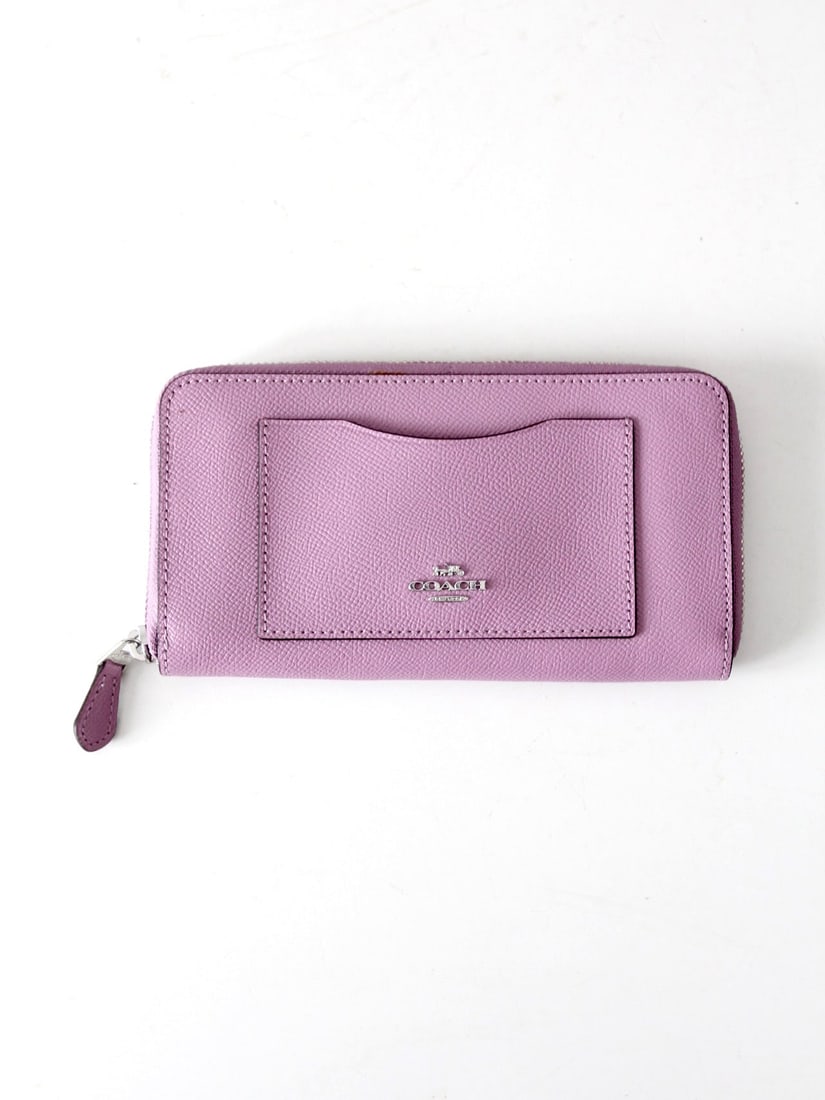 Authentic Coach Violet Orchid Leather Zip Wallet 54007 (1 of 14)