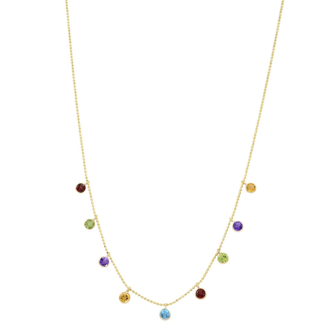 Rachel Koen 14K Yellow Gold Gemstone Strand Necklace 16 Inch: Rachel Koen 14K Yellow Gold Gemstone Strand Necklace 16 Inch This stunning Rachel Koen Dangling Gemstone Strand Necklace is crafted from luxurious 14K yellow gold. Measuring 16 inches in length, this 