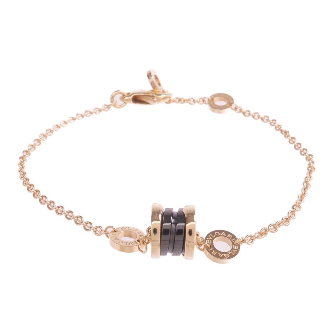 BVLGARI B.zero1 rose gold ceramic bracelet: BVLGARI B.zero1 rose gold ceramic bracelet This BVLGARI B.zero 1 bracelet features 18K pink gold paired with black ceramic accents, showcasing a modern and elegant design. Crafted in Italy, this unise