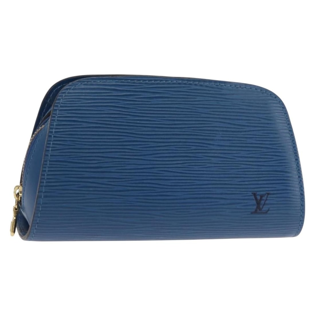 LOUIS VUITTON Epi Dauphine PM Pouch Blue M48445 Made in France: LOUIS VUITTON Epi Dauphine PM Pouch Blue M48445 Made in France Discover the timeless elegance of the Louis Vuitton Epi Dauphine PM Pouch in a striking blue hue. Crafted from durable Epi leather, this 
