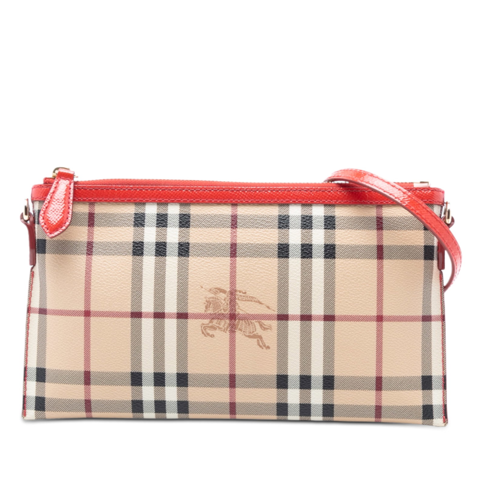 Peyton Crossbody Bag in Haymarket Check Canvas with Leather Strap: Peyton Crossbody Bag in Haymarket Check Canvas with Leather Strap This Burberry Peyton crossbody bag features the signature Haymarket check coated canvas with leather trim. It includes an adjustable a