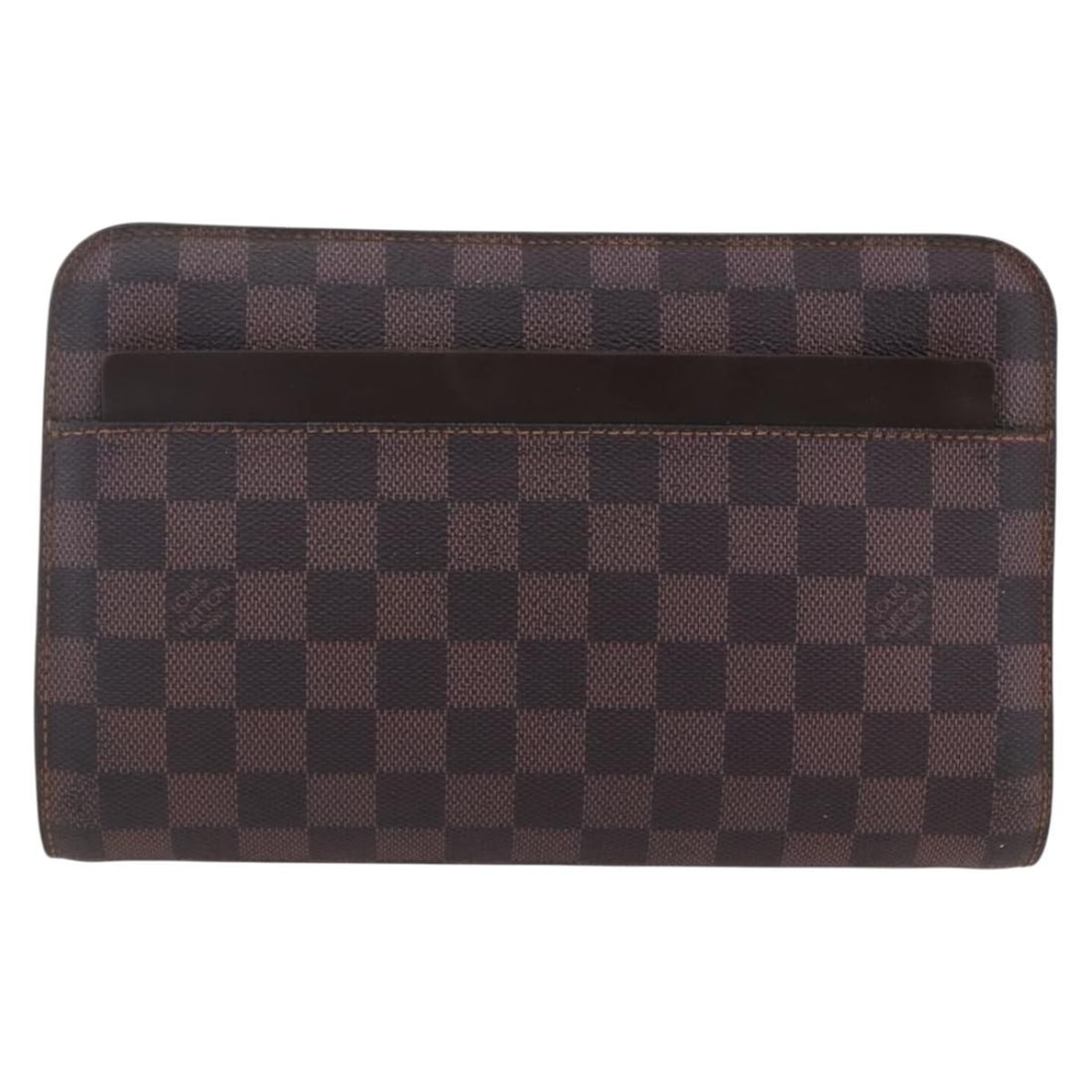 Louis Vuitton Damier Canvas Pochette Saint Louis Brown 25cm x 16cm x 5cm: Louis Vuitton Damier Canvas Pochette Saint Louis Brown 25cm x 16cm x 5cm This Louis Vuitton Pochette Saint Louis in Damier canvas features a brown exterior designed for female use. It shows signs of w