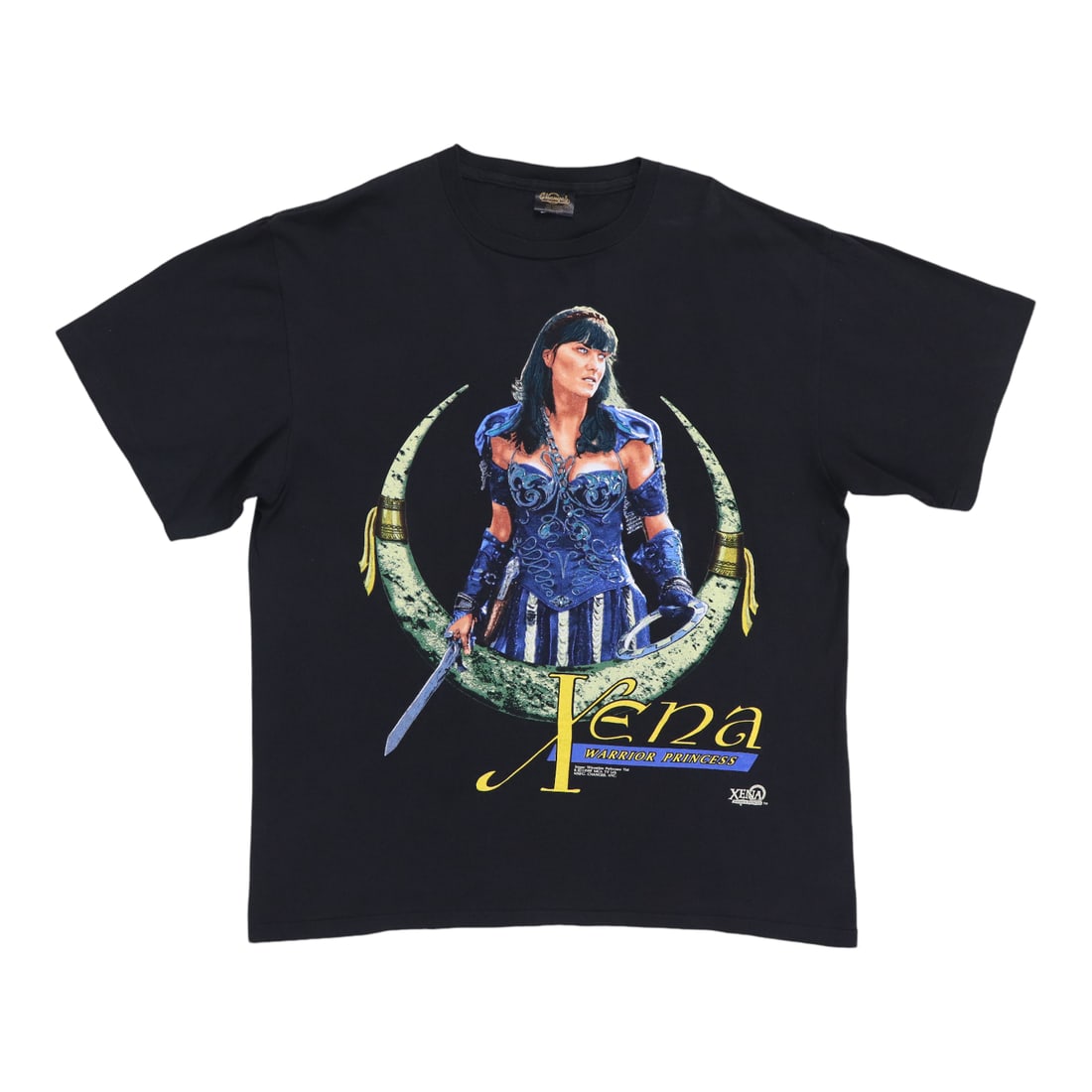 Vintage 1996 Xena Warrior Princess Black Cotton T-Shirt Extra Large: Vintage 1996 Xena Warrior Princess Black Cotton T-Shirt Extra Large This is an original vintage 1996 Xena Warrior Princess shirt. It is a true vintage piece from the 1990s, not a modern reproduction. 