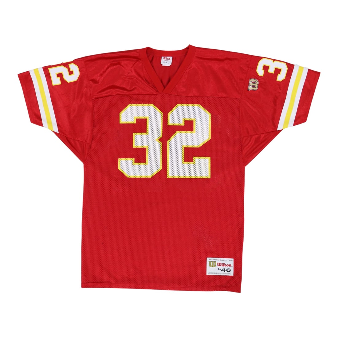 Vintage Kansas City Chiefs Marcus Allen Wilson Red Football Jersey 1990s: Vintage Kansas City Chiefs Marcus Allen Wilson Red Football Jersey 1990s This is an original 1990s Marcus Allen Kansas City Chiefs Wilson football jersey. It features front and back graphics and is ma
