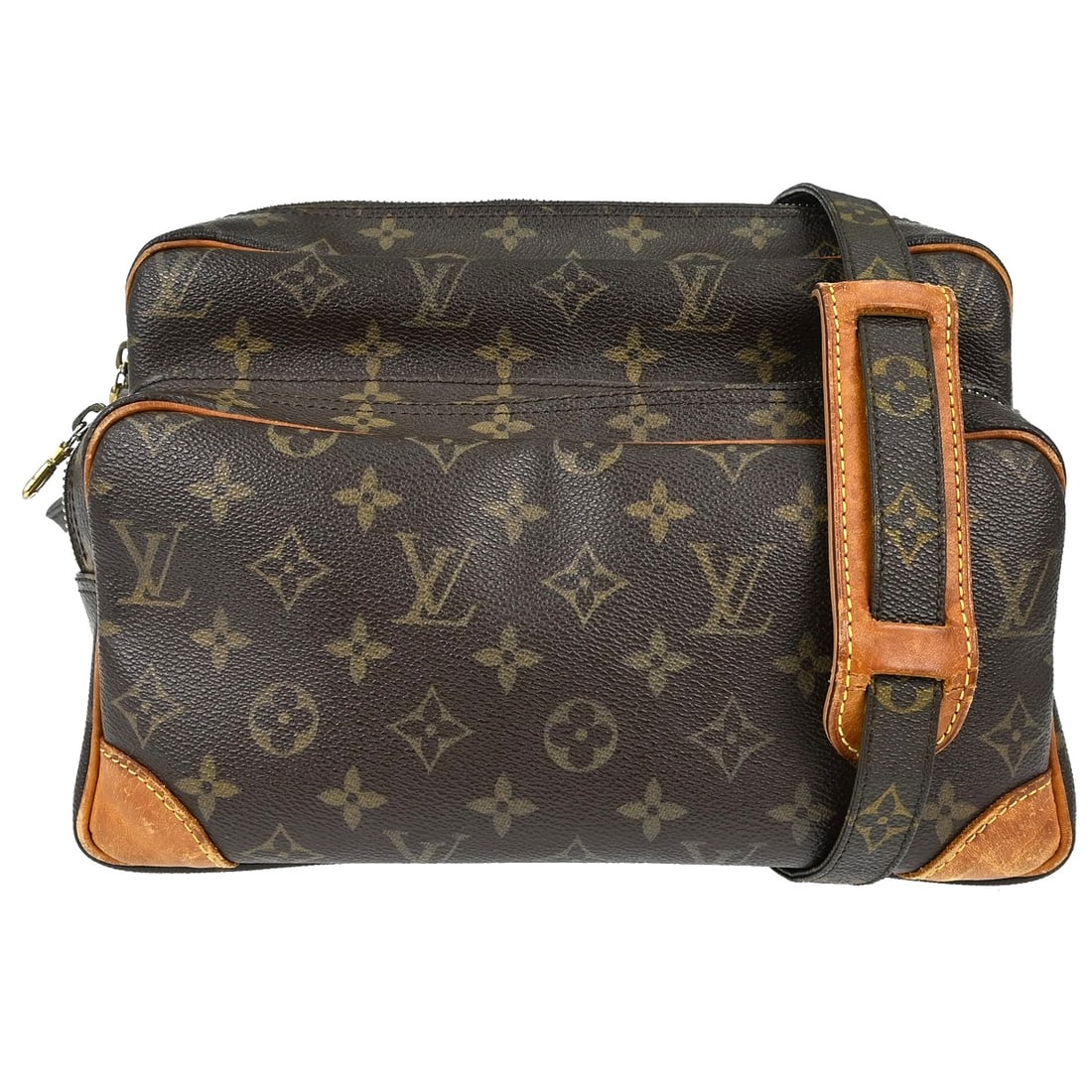Louis Vuitton Nile Monogram Canvas Medium Crossbody Shoulder Bag M45244: Louis Vuitton Nile Monogram Canvas Medium Crossbody Shoulder Bag M45244 This Louis Vuitton Nile crossbody shoulder bag features the iconic monogram canvas leather exterior with brown leather trim and