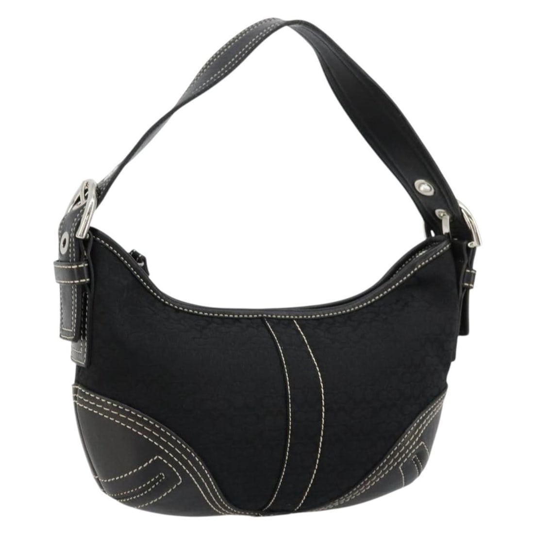 Coach Black Silver Canvas Shoulder Bag with Dust Bag (1 of 18)
