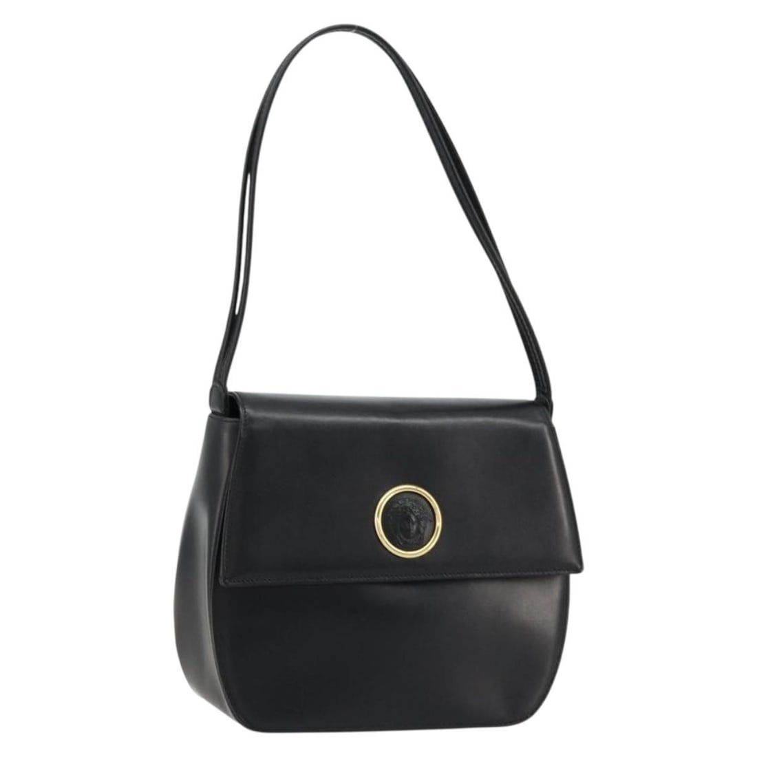 Gianni Versace Black Gold Leather Women Handbag Italy: Gianni Versace Black Gold Leather Women Handbag Italy This Gianni Versace handbag is crafted from black leather with gold accents, offering a sophisticated look. Designed for women, it features a top 