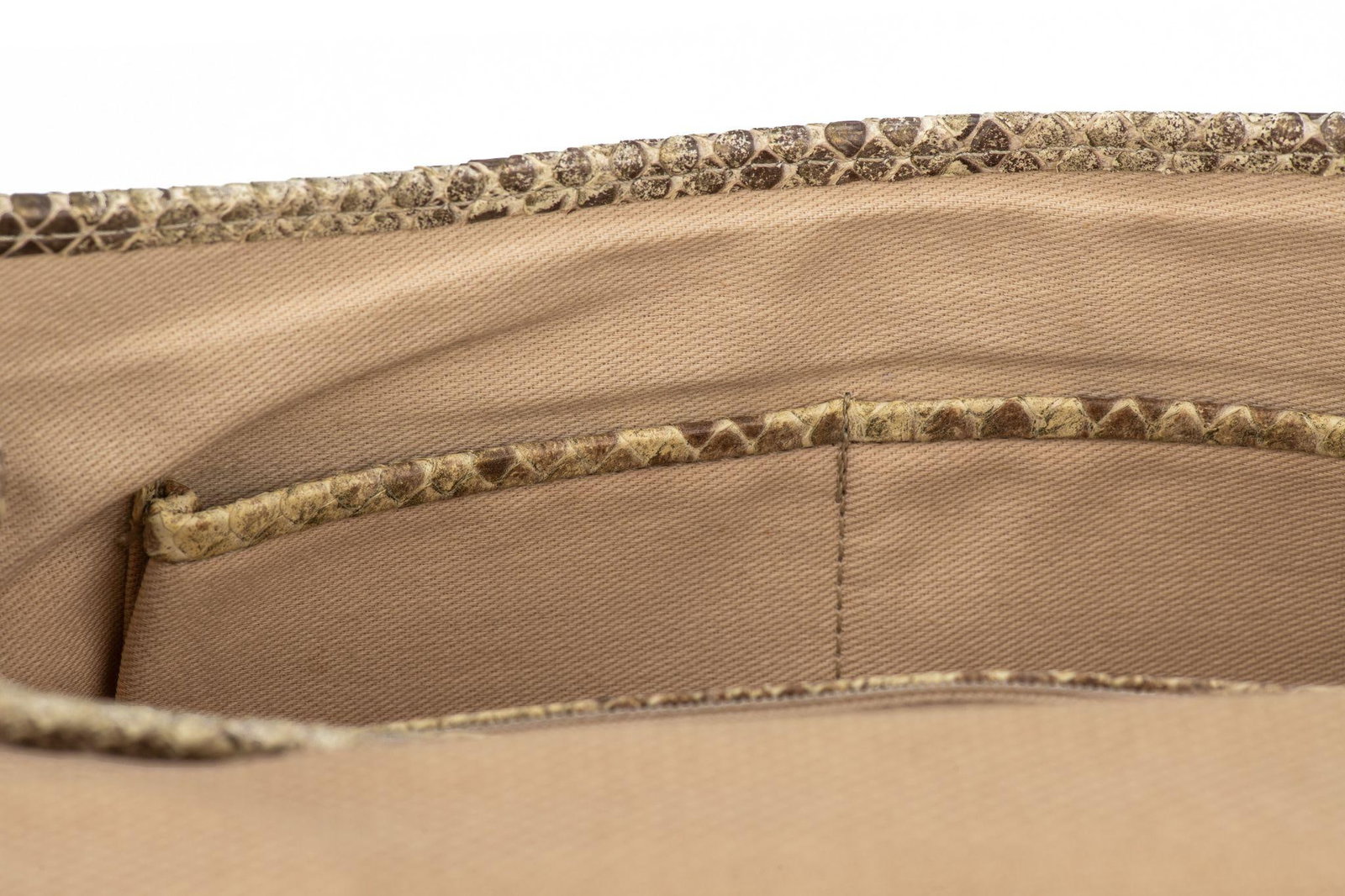 Chanel 2003-2004 Flap Shoulder Bag Python Canvas - 10