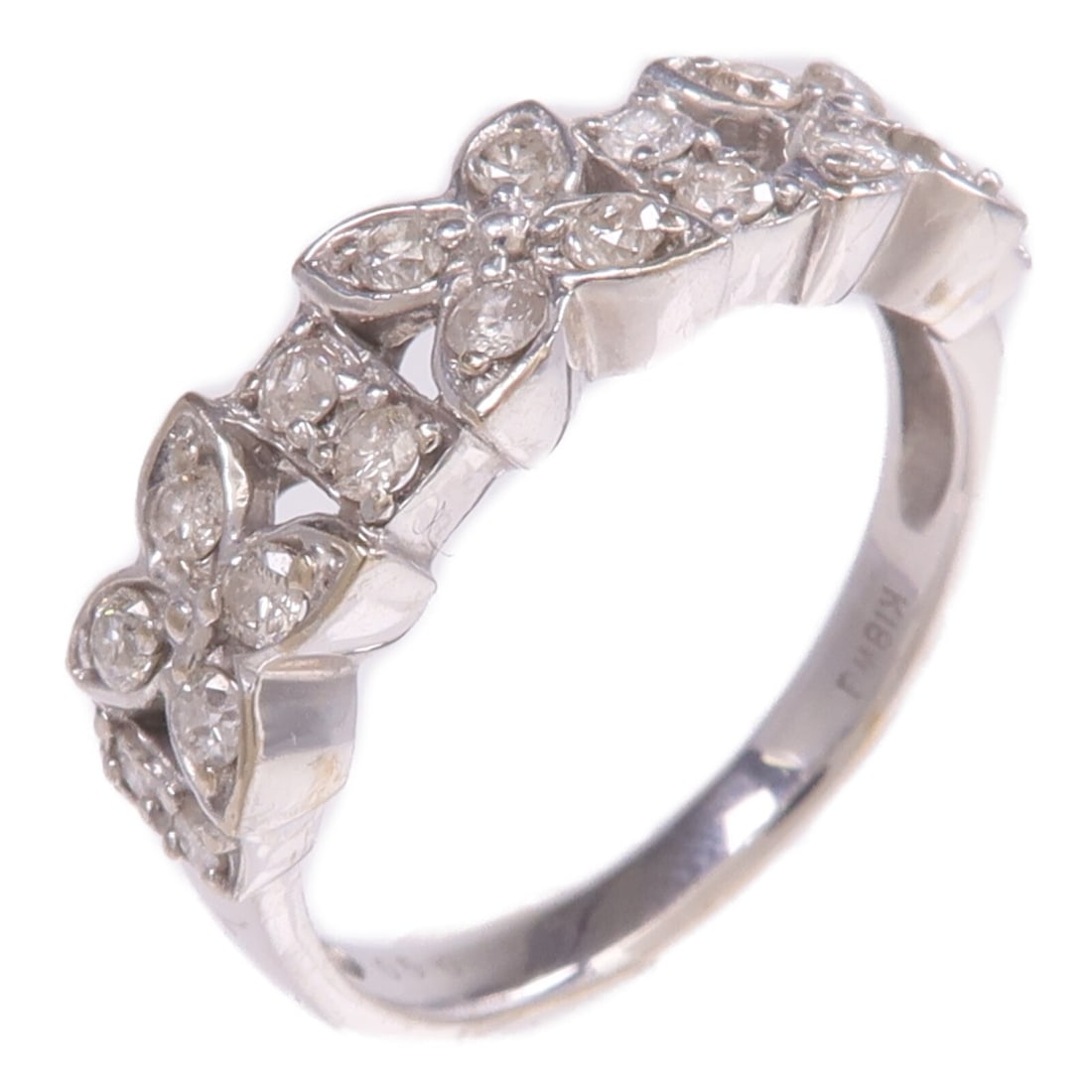 Diamond Ring in 18K White Gold Size 6.5 by JEWELRY: Diamond Ring in 18K White Gold Size 6.5 by JEWELRY This women's diamond ring is crafted from 18K white gold and features a clear diamond as the main stone. It is designed in a classic style and is