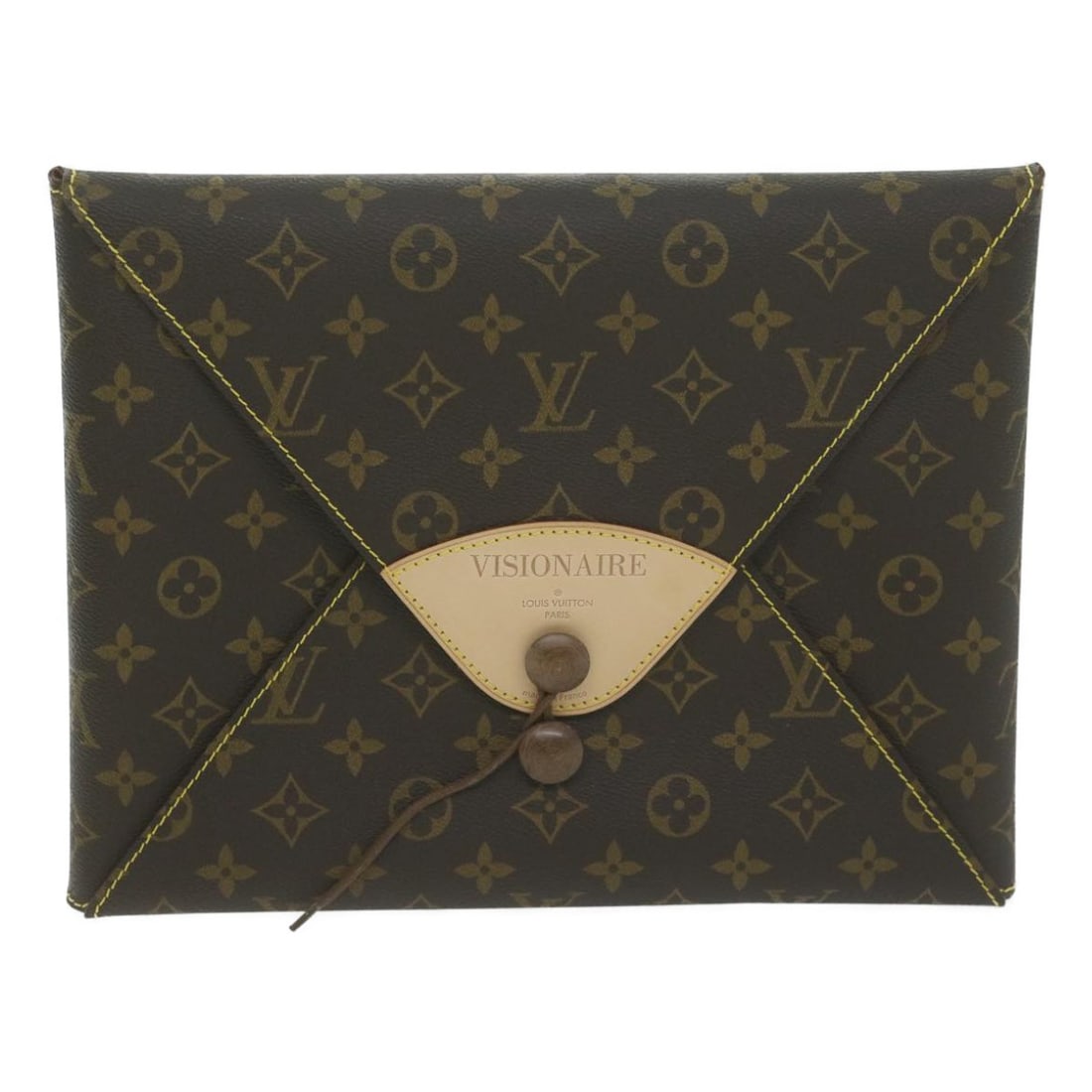Kirigami Pochette Brown Canvas Clutch by Louis Vuitton: Kirigami Pochette Brown Canvas Clutch by Louis Vuitton The Louis Vuitton Kirigami Pochette is a unisex accessory crafted from brown monogram canvas. Made in France, this pouch is noted for its excelle