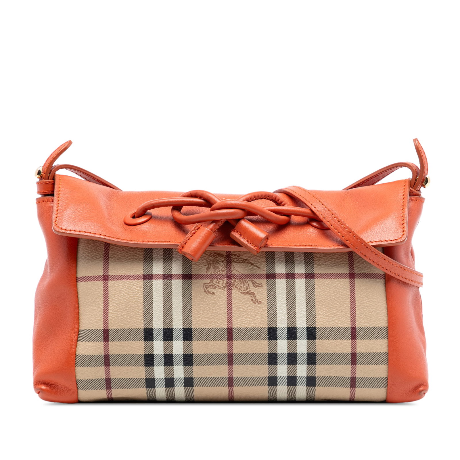 Leah Crossbody Bag in Haymarket Check Coated Canvas by Burberry: Leah Crossbody Bag in Haymarket Check Coated Canvas by Burberry This Burberry Haymarket Check Leah crossbody bag features a coated canvas body with leather trim and an adjustable flat leather strap. I