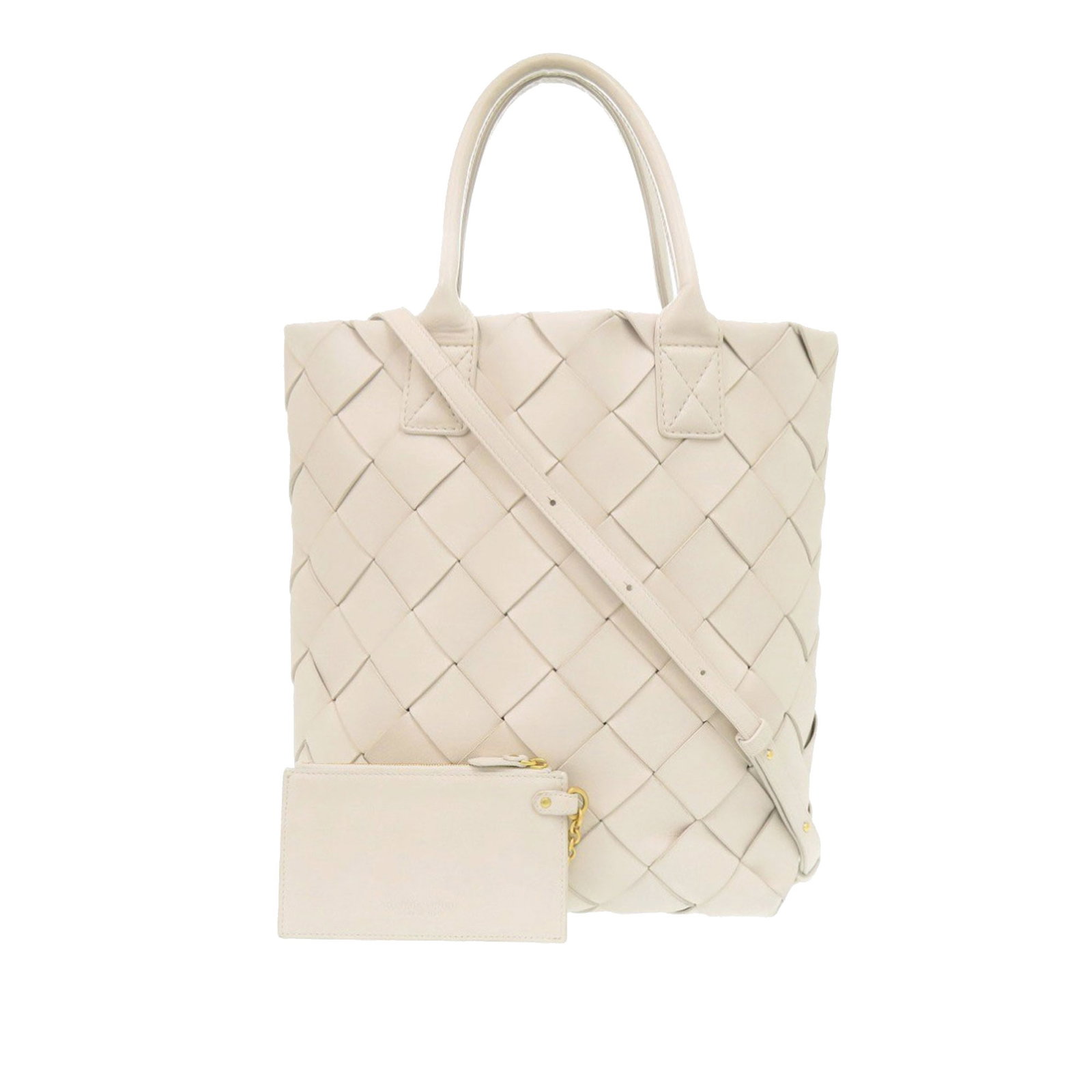Bottega Veneta Maxi Intrecciato Lambskin Cabat Tote Bag with Removable Pouch: Bottega Veneta Maxi Intrecciato Lambskin Cabat Tote Bag with Removable Pouch This Bottega Veneta Lambskin Maxi Intrecciato Cabat Tote 30 features a woven lambskin leather body, rolled leather handles,
