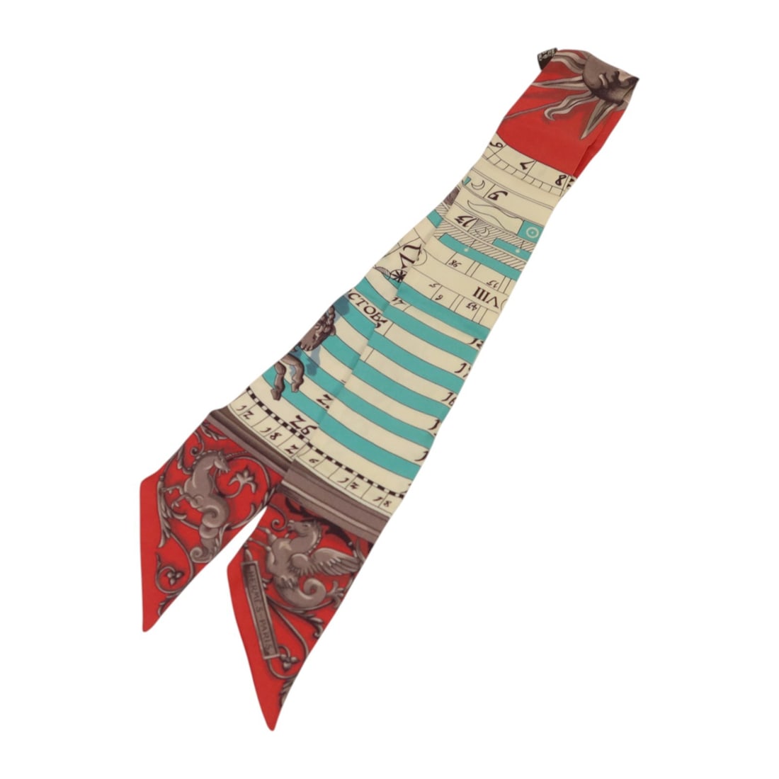 Hermes Silk Twilly Multicolor Scarf for Women Made in France: Hermes Silk Twilly Multicolor Scarf for Women Made in France This Hermes Twilly scarf is crafted from luxurious silk and features a vibrant red, blue, white, and multicolor design. Designed for women,