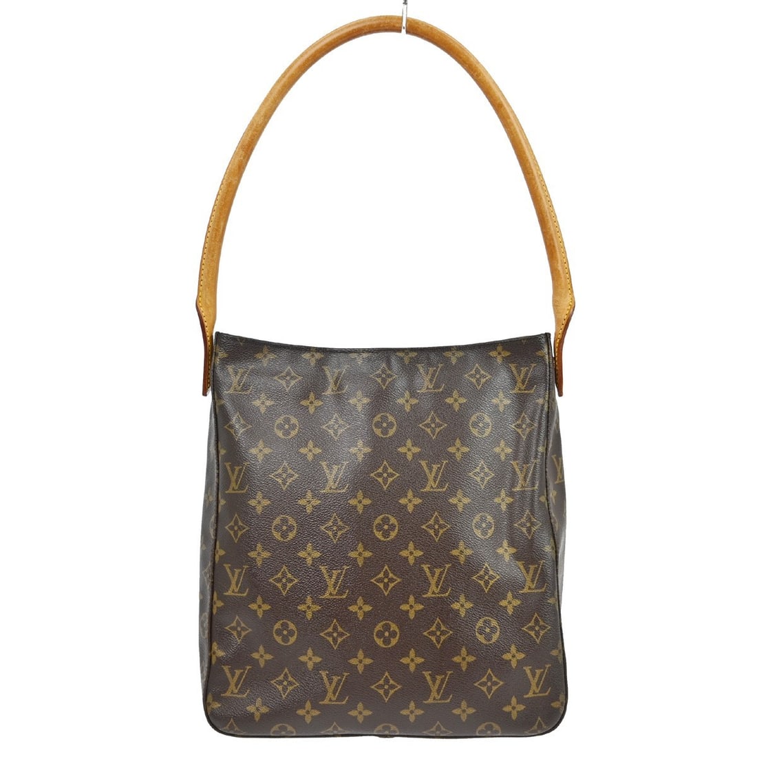 Louis Vuitton Looping GM Monogram Brown Medium Shoulder Bag Leather France: Louis Vuitton Looping GM Monogram Brown Medium Shoulder Bag Leather France This Louis Vuitton Looping GM shoulder bag features the classic Monogram pattern on brown leather with beige leather handles 