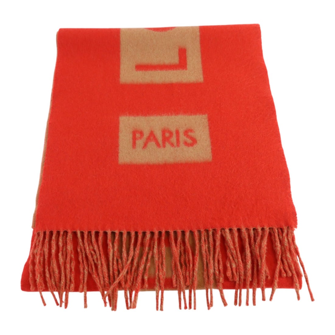Louis Vuitton Cashmere Red Scarf for Women France: Louis Vuitton Cashmere Red Scarf for Women France This Louis Vuitton scarf is crafted from luxurious cashmere in a striking red color with brown accents. Designed for women, it offers both warmth and 