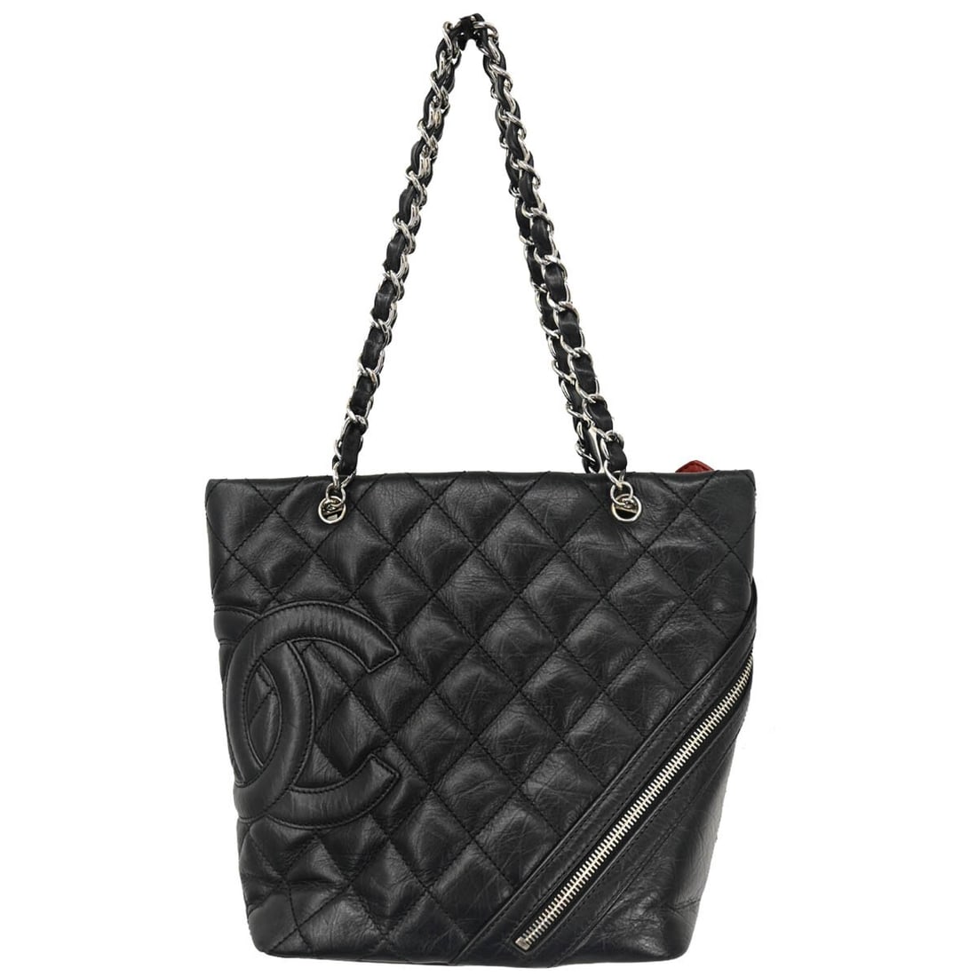 Chanel Cambon Ligne Black Calfskin Tote Handbag with Quilted Design (1 of 11)