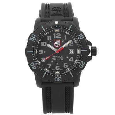 Luminox Navy Seal ANU 45mm Black Dial Quartz Steel Watch: Luminox Navy Seal ANU 45mm Black Dial Quartz Steel Watch This Luminox Navy Seal ANU men's quartz watch features a robust 45mm steel case with a black dial. The watch is in excellent pre-owned conditio