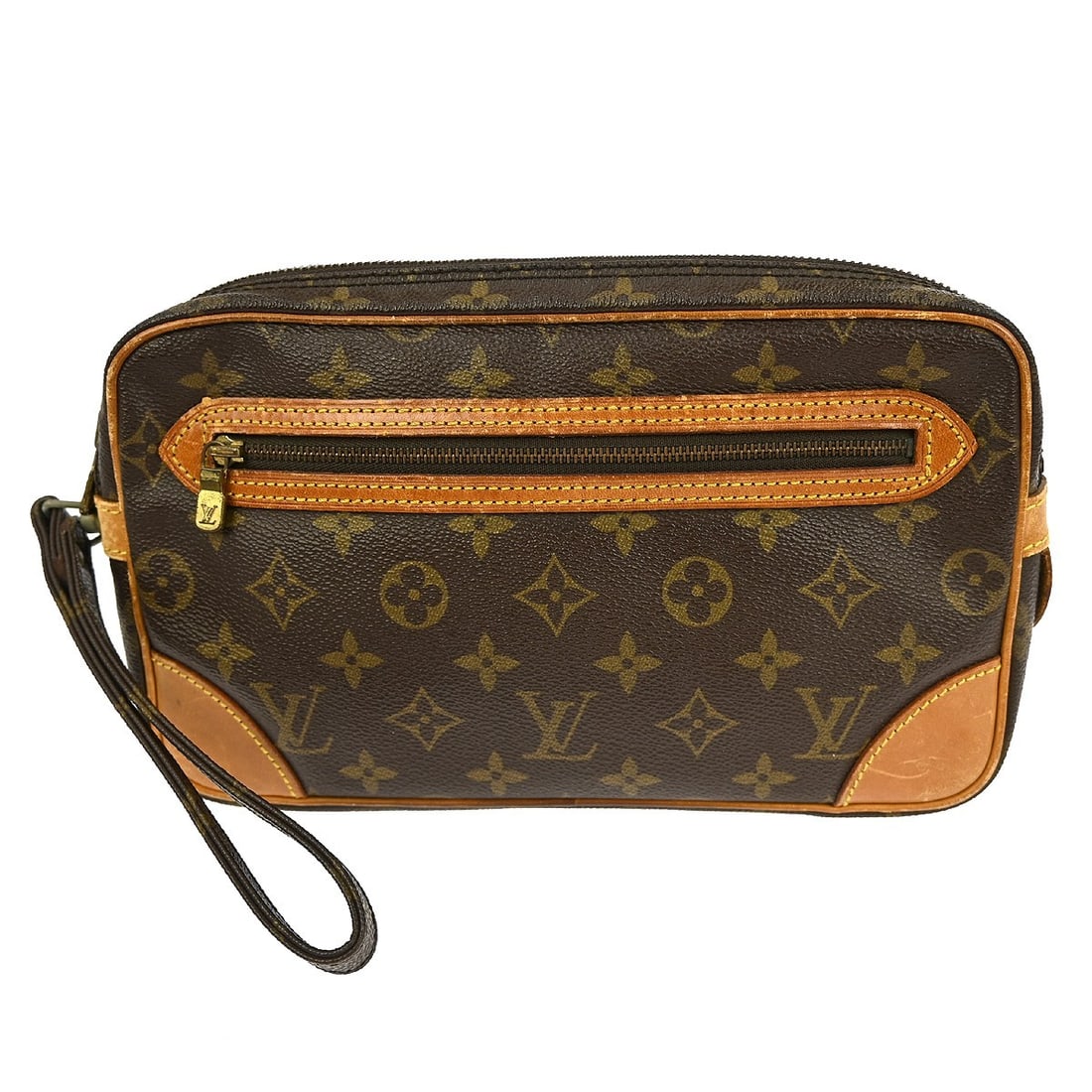 Louis Vuitton Marly Dragonne GM Monogram Leather Clutch Purse Brown: Louis Vuitton Marly Dragonne GM Monogram Leather Clutch Purse Brown This Louis Vuitton Marly Dragonne GM clutch bag features the iconic Monogram pattern on brown leather. Designed for casual occasions