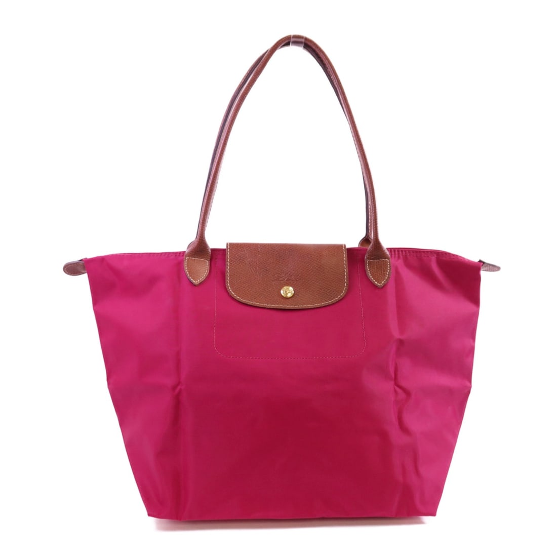 Longchamp Purple Nylon Tote with Gold Tone Hardware Shoulder Bag: Longchamp Purple Nylon Tote with Gold Tone Hardware Shoulder Bag This Longchamp tote bag features a stylish purple nylon exterior and is designed for shoulder carrying. The bag is in very good conditi
