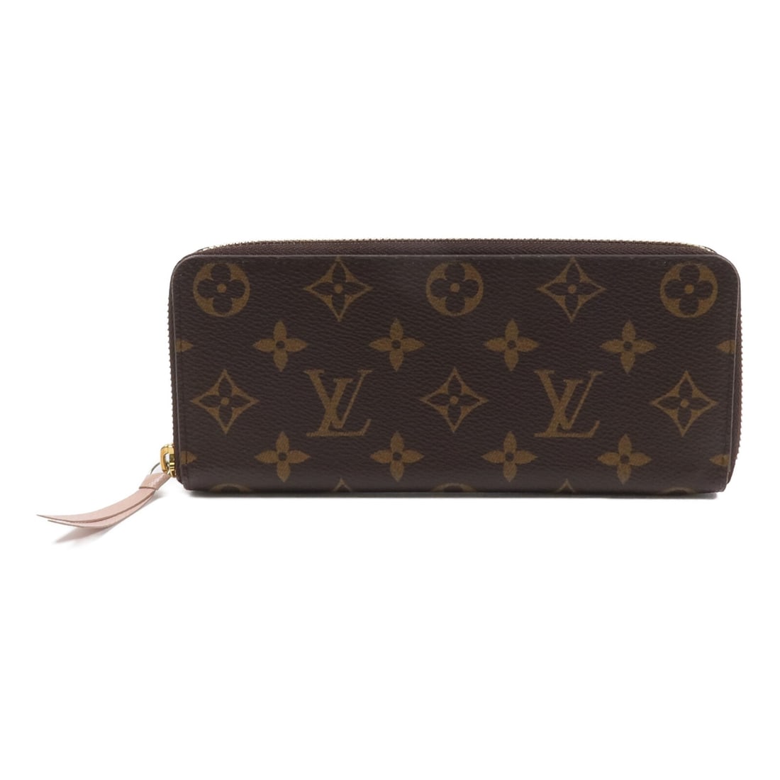 Louis Vuitton Clemence Monogram Long Wallet Brown Pink GHW: Louis Vuitton Clemence Monogram Long Wallet Brown Pink GHW This Louis Vuitton Clemence wallet features the iconic Monogram pattern in brown with Rose Ballerine pink accents. Crafted from durable PVC c
