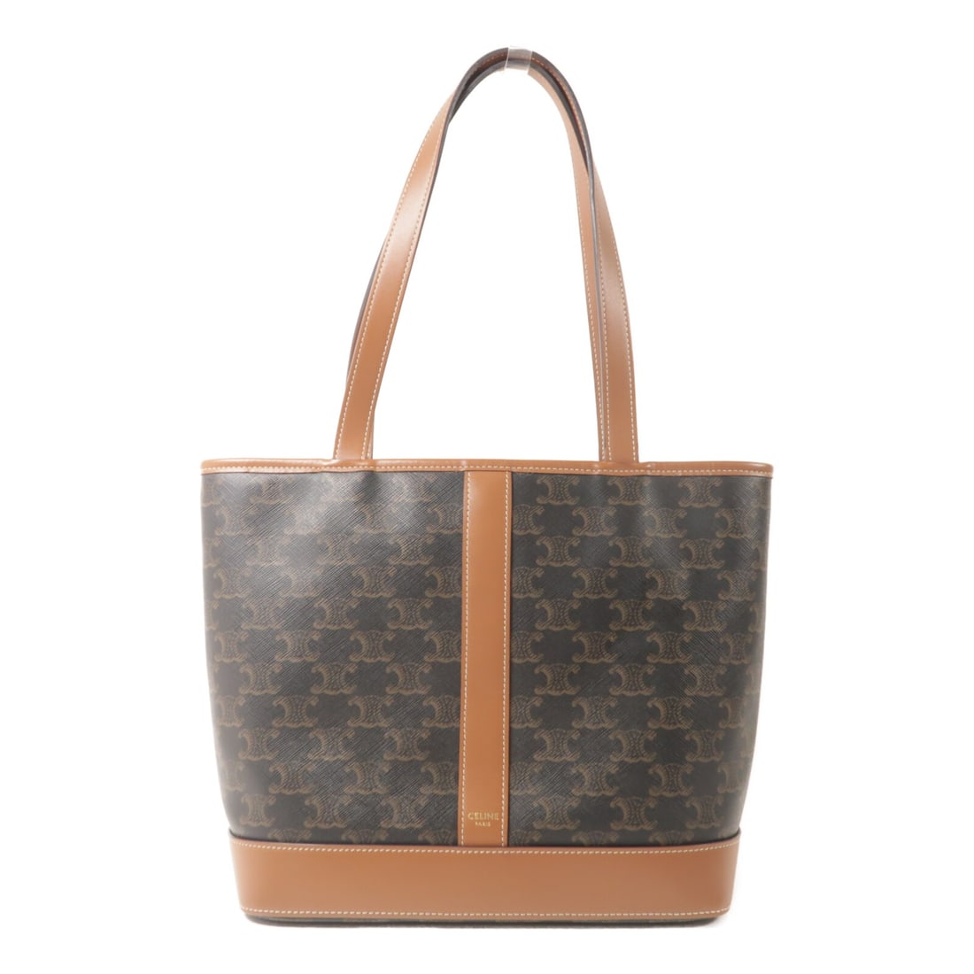 CELINE Small Brown PVC Coated Canvas Tote Bag GHW (1 of 13)