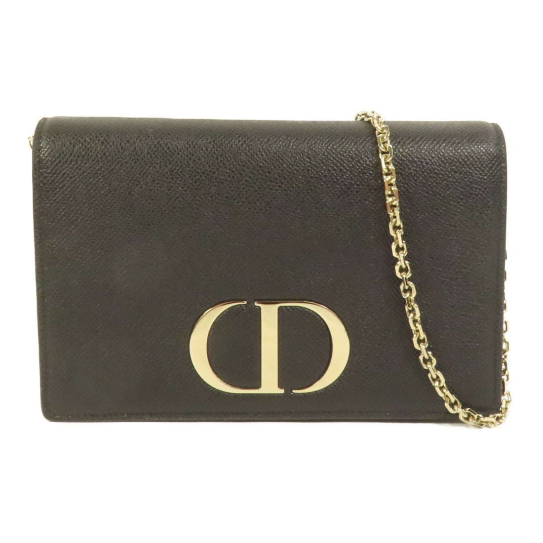 Dior 30 Montaigne Black Calfskin Shoulder Bag with Gold Hardware: Dior 30 Montaigne Black Calfskin Shoulder Bag with Gold Hardware This Christian Dior 30 Montaigne shoulder bag is crafted from black calfskin leather and features gold-tone hardware. Designed for wome